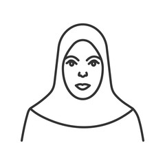 Muslim woman linear icon