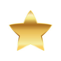Golden star icon. Vector illustration.
