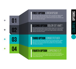 Four options in flat origami style on white isolated background