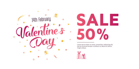 Modern flyer with happy valentine's day  text. 