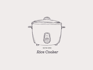 rice electric cooker oven vector.