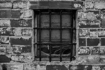 Window with iron grilles