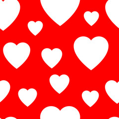 Seamless pattern from simple flat hearts