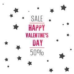 Valentine's day sale text with gift.