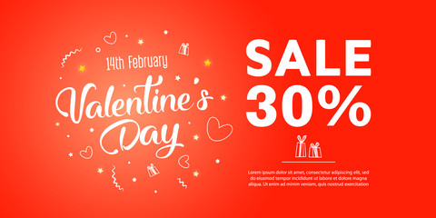 Modern flyer with happy valentine's day  text. 
