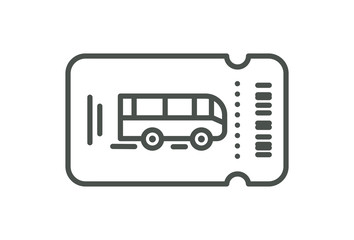 Vector Bus ticket. Simple flat line art style © nickimpression