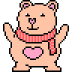 vector pixel art bear doll