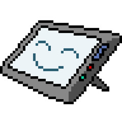 vector pixel art tablet smile