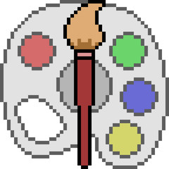 Fototapeta premium vector pixel art paint brush artist