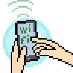 Obraz premium vector pixel art wifi signal