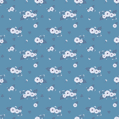 Fashionable pattern in small flowers. Floral seamless background for textiles, fabrics, covers, wallpapers, print, gift wrapping and scrapbooking. Raster copy.