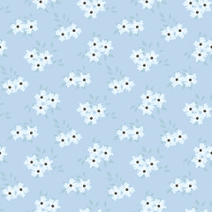 Naklejka premium Fashionable pattern in small flowers. Floral seamless background for textiles, fabrics, covers, wallpapers, print, gift wrapping and scrapbooking. Raster copy.