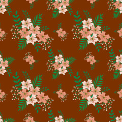 Fashionable pattern in small flowers. Floral seamless background for textiles, fabrics, covers, wallpapers, print, gift wrapping and scrapbooking. Raster copy.