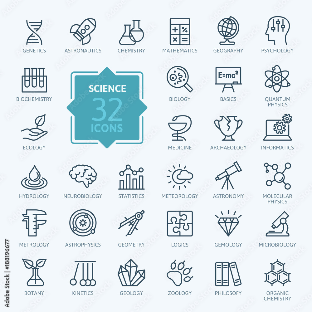 Canvas Prints science, scientific activityelements - minimal thin line web icon set. outline icons collection. sim