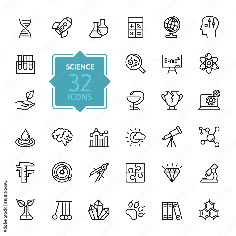 Canvas Prints science, scientific activityelements - minimal thin line web icon set. outline icons collection. sim