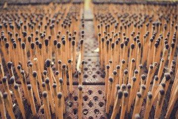 big amount of wooden matches