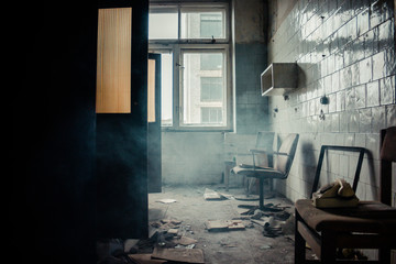 foggy abandoned room
