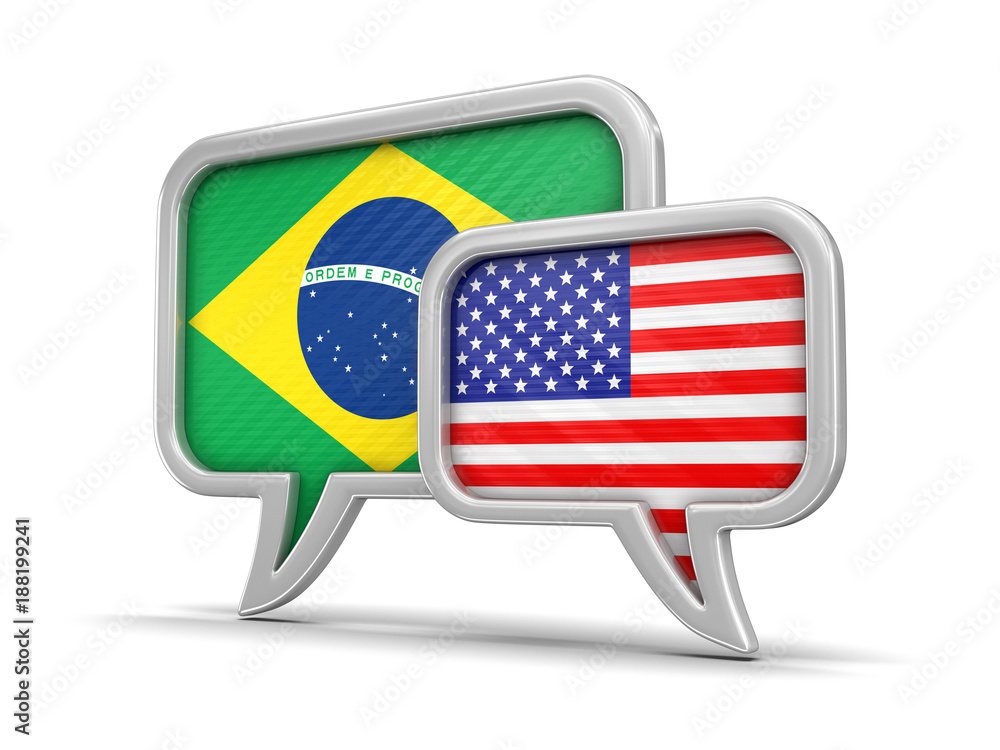 Poster speech bubbles with flags. image with clipping path