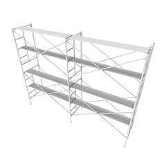 Scaffolding metal construction isolated on white. 3d render illustration