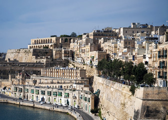 Fototapeta premium la valletta old town fortifications architecture scenic view in malta