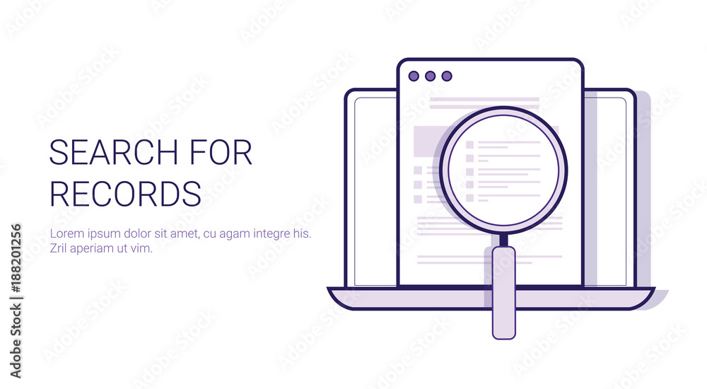 Aufkleber search for results concept data analysis template web banner with copy space vector illustration