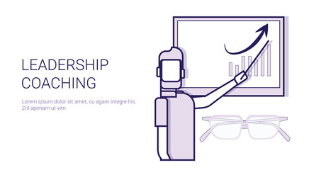 Leadership Coaching Mentor Trainings Concept Template Web Banner With Copy Space Vector Illustration