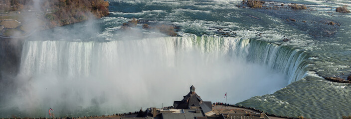 Panorama of Niagara falls, Canada.