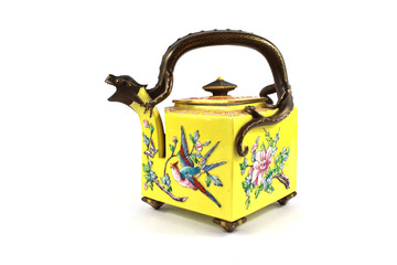 Oriental Tea Pot on Black Background