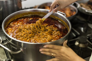 Tripe Is Cooking In A Large Pot