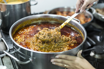 Tripe Is Cooking In A Large Pot