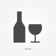 Silhouette icon wine
