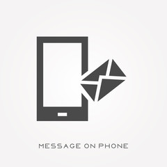 Silhouette icon message on phone