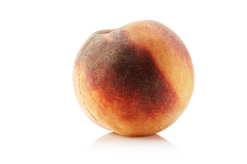 ripe peach  isolated on white background
