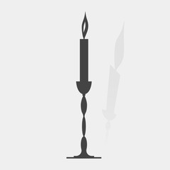  Candle icon. Vector illustration antique candle.