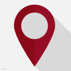 Vector image  positioning on the map. Mark GPS icon. Red icon location drop pin on a light background