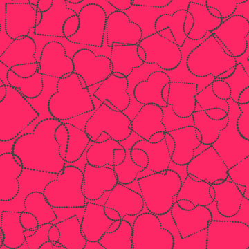 Valentines Day illustration pink pattern. Seamless wallpaer heart vector.