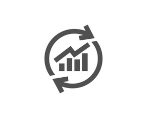 Chart simple icon. Update Report graph or Sales growth sign. Analysis and Statistics data symbol. Quality design elements. Classic style. Vector