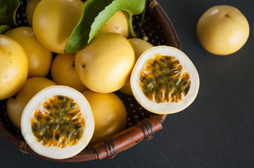 Tropical fruit passion fruit (Maracuja)