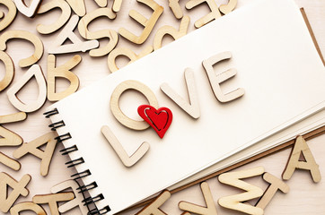 notebook with love letters