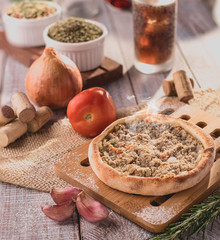 Traditional Arabic Esfiha of open tuna (Brazil)