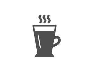 Latte simple icon. Hot Coffee or Tea sign. Fresh beverage symbol. Quality design elements. Classic style. Vector