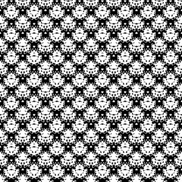 Abstract hand drawn painted monochrome seamless pattern. Black and white colors. Vector illustration for invitation, web, textile, wallpaper, wrapping paper