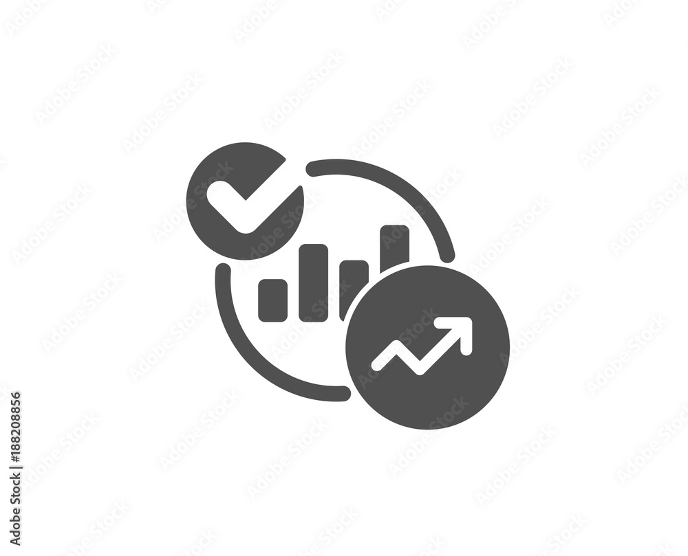 Poster charts, statistics simple icon. report graph or sales growth sign. analytics data symbol. quality de