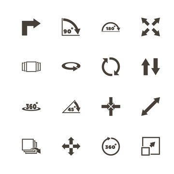 Rotate icons. Perfect black pictogram on white background. Flat simple vector icon.
