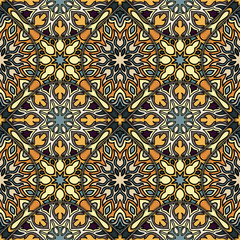 Seamless pattern. Vintage decorative elements. Hand drawn background. Islam, Arabic, Indian, ottoman motifs. Perfect for printing on fabric or paper.