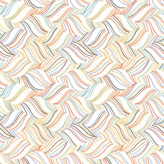 Vector doodle seamless pattern with ink brush or pen strokes