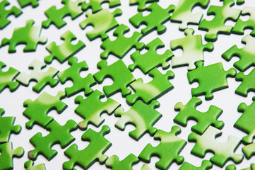 scattered green puzzle