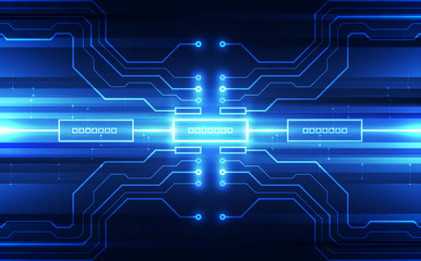 Vector Abstract futuristic circuit board, Illustration high digital technology blue color