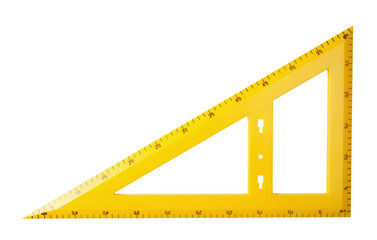 yellow school triangle isolated on a white background