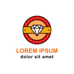 Diamond Badge Circle Logo Vector
